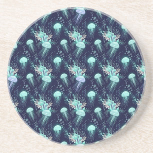 Dessous De Verre En Grès Motif de méduse sous-marine