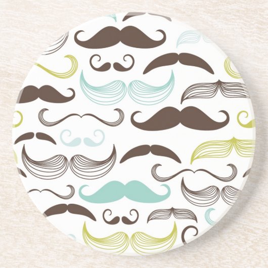 Dessous De Verre En Grès Motif de moustache, rétro style 2 (Devant)