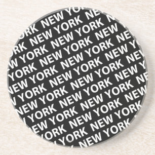 Dessous De Verre En Grès Motif de New York White
