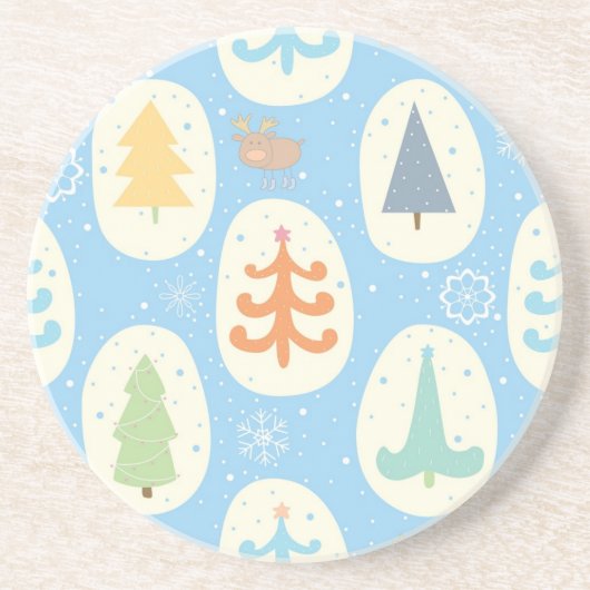 Dessous De Verre En Grès Motif de Noël (Devant)