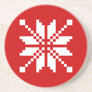 Dessous De Verre En Grès Motif de Noël des flocs de neige de Noël