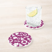 Dessous De Verre En Grès Motif de Noël pourpre (Côté)