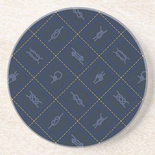 Dessous De Verre En Grès Motif de noeud nautique de corde