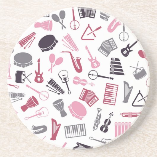 Dessous De Verre En Grès Motif de notes de musique (Devant)