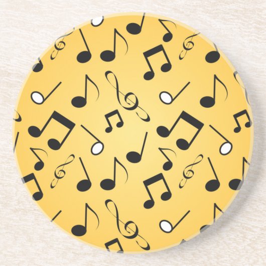 Dessous De Verre En Grès Motif de notes musicales (Devant)