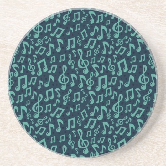 Dessous De Verre En Grès Motif de notes musicales (Devant)