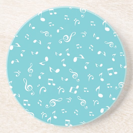 Dessous De Verre En Grès Motif de notes musicales (Devant)