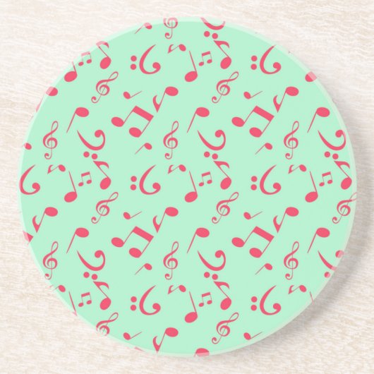 Dessous De Verre En Grès Motif de notes musicales (Devant)