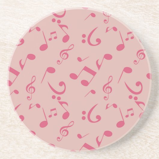 Dessous De Verre En Grès Motif de notes musicales (Devant)
