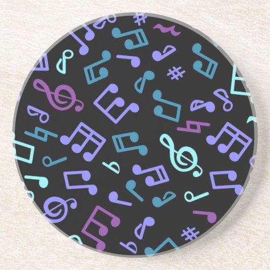 Dessous De Verre En Grès Motif de notes musicales (Devant)