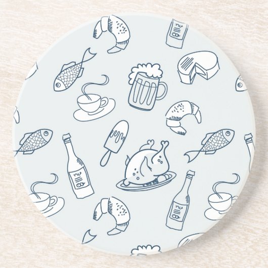 Dessous De Verre En Grès Motif de nourriture (Devant)