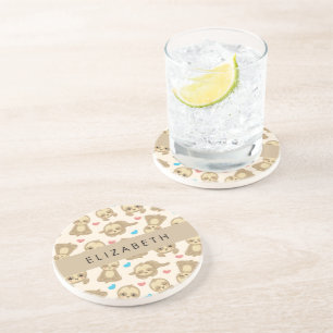 Dessous De Verre En Grès Motif De Parfums, Mignons Parfums, Coeurs, Votre N