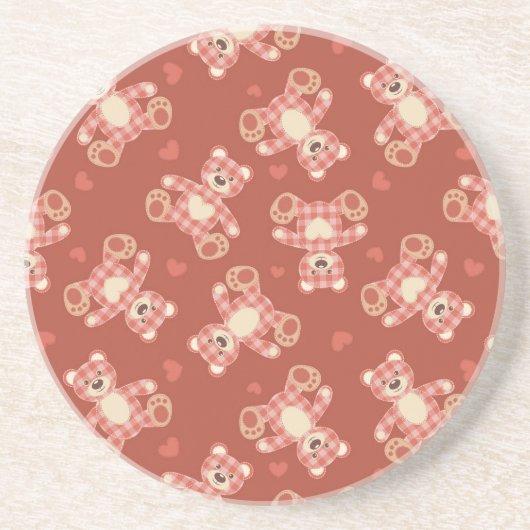 Dessous De Verre En Grès motif de patchwork d'ours (Devant)