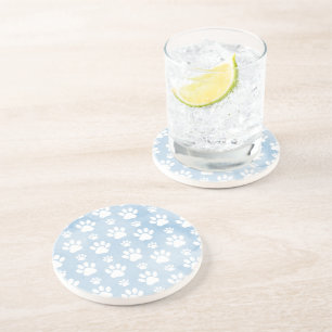 Dessous De Verre En Grès Motif De Pâtes, Patrouilles Blanches, Aquarelles, 