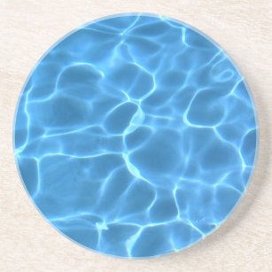 Dessous De Verre En Grès Motif de piscine bleu