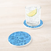 Dessous De Verre En Grès Motif de piscine bleue (Côté)