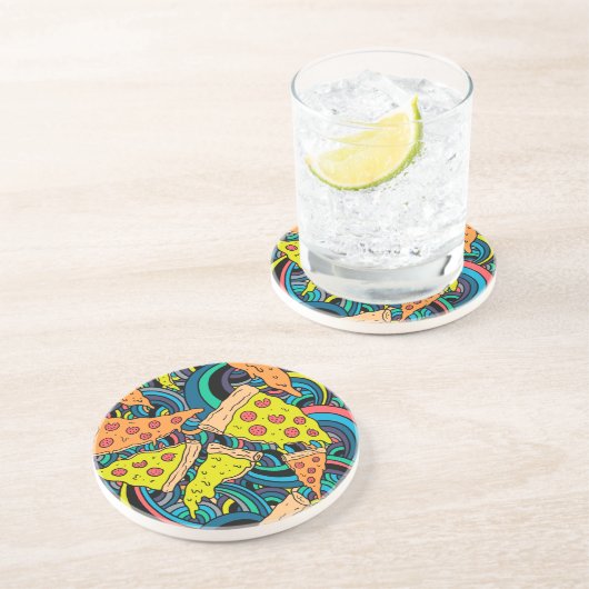 Dessous De Verre En Grès Motif de pizza (Côté)