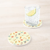 Dessous De Verre En Grès Motif de plage d'été (Côté)