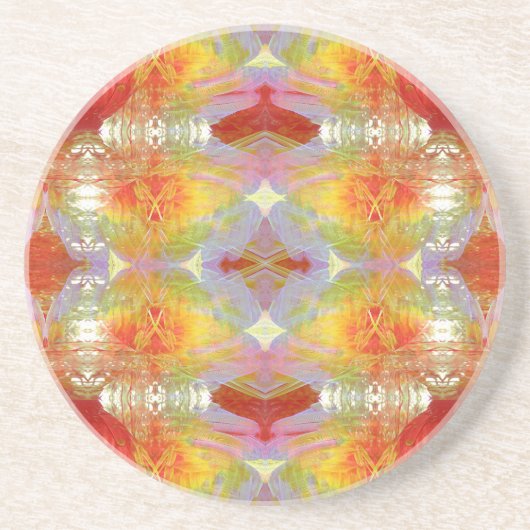 Dessous De Verre En Grès Motif de plumes de perroquet (Devant)