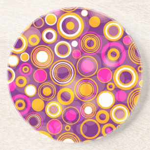 Dessous De Verre En Grès Motif de point violet de polka