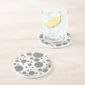 Dessous De Verre En Grès Motif de points Polka gris ardoise (Côté)
