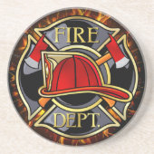 Dessous De Verre En Grès Motif de pompier (Devant)
