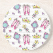 Dessous De Verre En Grès motif de princesse de papillon (Devant)