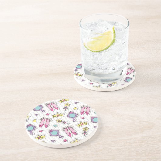 Dessous De Verre En Grès motif de princesse de papillon (Côté)