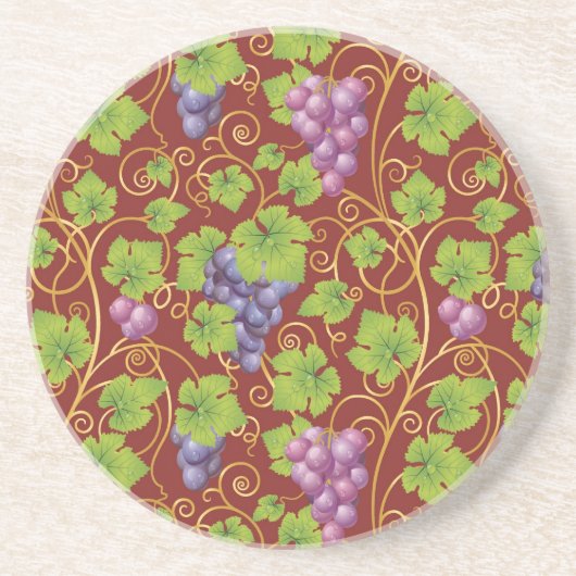 Dessous De Verre En Grès Motif de raisin (Devant)