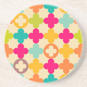 Dessous De Verre En Grès motif de rosette médiéval Vintage