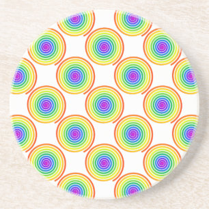 Dessous De Verre En Grès Motif de spirale arc-en-ciel