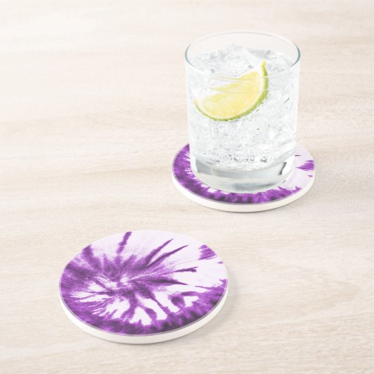 Dessous De Verre En Grès Motif de teinture pourpre (Côté)