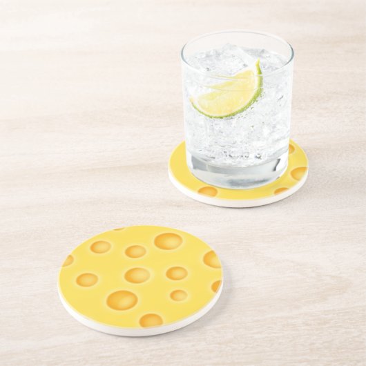 Dessous De Verre En Grès Motif de texture au fromage suisse (Côté)
