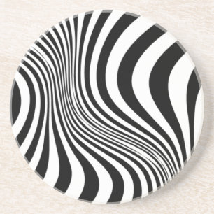 Dessous De Verre En Grès Motif de texture d'impression de peau de zèbre