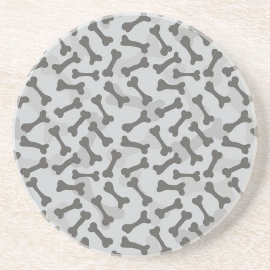 Dessous De Verre En Grès Motif de texture d'os à fond gris (Devant)