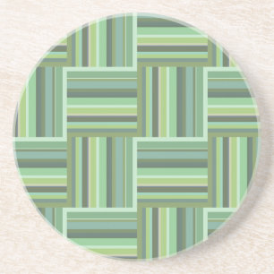Dessous De Verre En Grès Motif de tissage à rayures vert olive