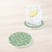 Dessous De Verre En Grès Motif de tissage à rayures vert olive (Côté)
