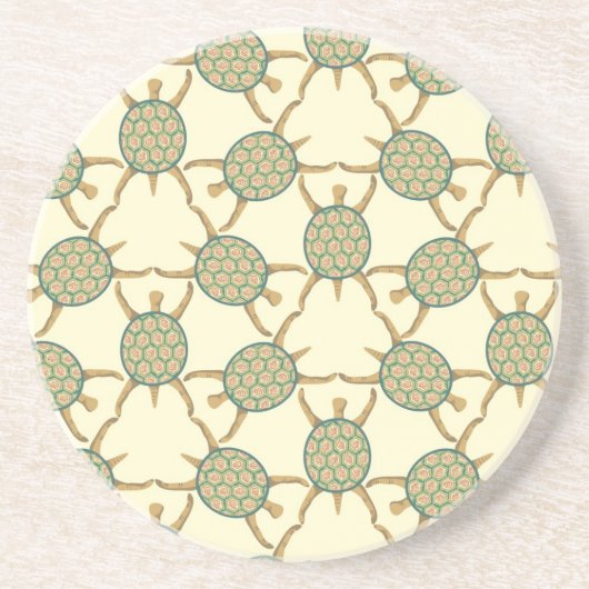 Dessous De Verre En Grès Motif de tortue (Devant)