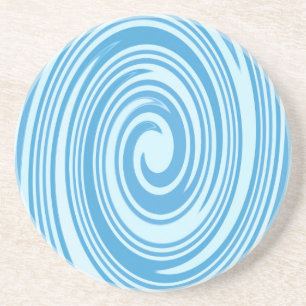 Dessous De Verre En Grès Motif de tourbillon psychédélique bleu