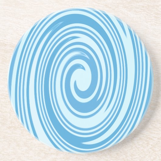 Dessous De Verre En Grès Motif de tourbillon psychédélique bleu (Devant)