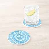 Dessous De Verre En Grès Motif de tourbillon psychédélique bleu (Côté)