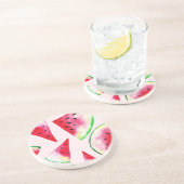 Dessous De Verre En Grès Motif de tranche de pastèque aquarelle (Côté)
