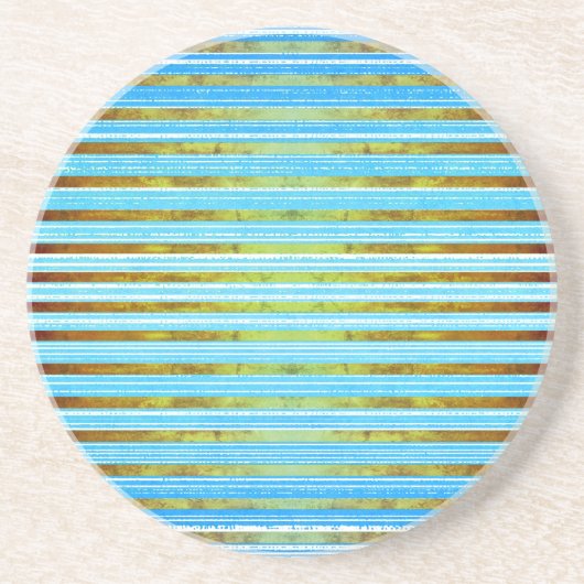 Dessous De Verre En Grès Motif de Turquoise, Vert et Blanc (Devant)