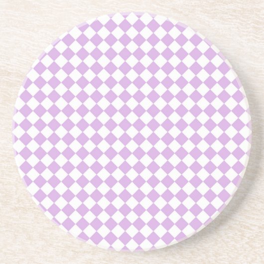 Dessous De Verre En Grès Motif de vérification violet et blanc (Devant)