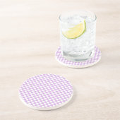 Dessous De Verre En Grès Motif de vérification violet et blanc (Côté)