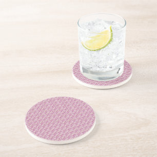 Dessous De Verre En Grès Motif de vigne botanique rose, design floral de la