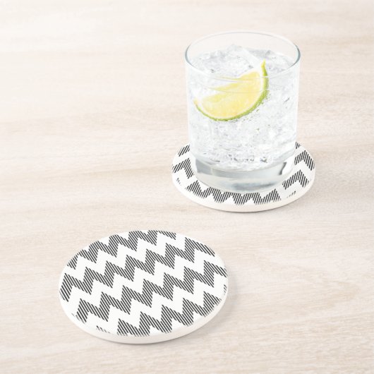 Dessous De Verre En Grès Motif de zigzag géométrique (Côté)
