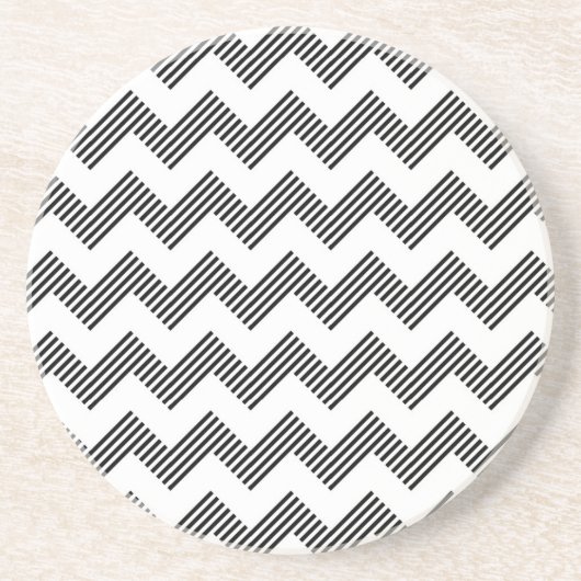 Dessous De Verre En Grès Motif de zigzag géométrique (Devant)