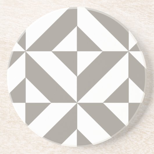 Dessous De Verre En Grès Motif déco géométrique cube gris argent (Devant)