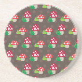 Dessous De Verre En Grès motif d'enfants de champignon (Devant)